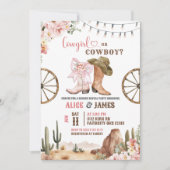Cowboys Or Cowgirls Gender Reveal 招待状 (正面)