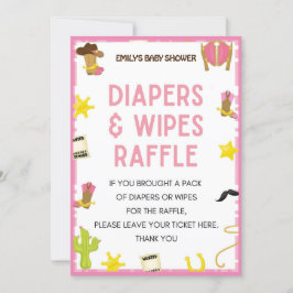 Cowgirl Baby Shower Game - Editable Name, 5x7 size 招待状