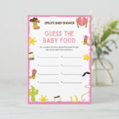 Cowgirl Baby Shower Game - Editable Name, 5x7 size 招待状 (スタンド正面)