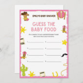 Cowgirl Baby Shower Game - Editable Name, 5x7 size 招待状 (正面/裏面)