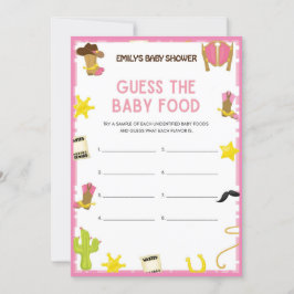 Cowgirl Baby Shower Game - Editable Name, 5x7 size 招待状
