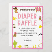 Cowgirl Baby Shower Game - Editable Name, 5x7 size 招待状 (正面/裏面)