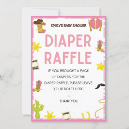 Cowgirl Baby Shower Game - Editable Name, 5x7 size 招待状