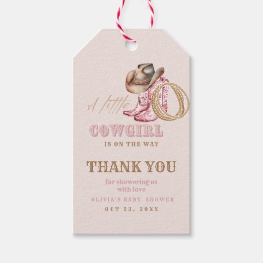  Cowgirl Baby Shower Gift Tags  ギフトタグ (正面)