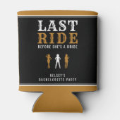 Cowgirl Bachelorette Party Last Ride Brown 缶クーラー (裏面)