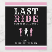 Cowgirl Bachelorette Party Last Ride Pink ワインラベル (シングルラベル)