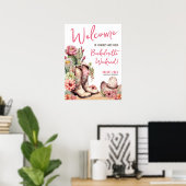 Cowgirl Bachelorette Party Welcome Sign ポスター (ホームオフィス)
