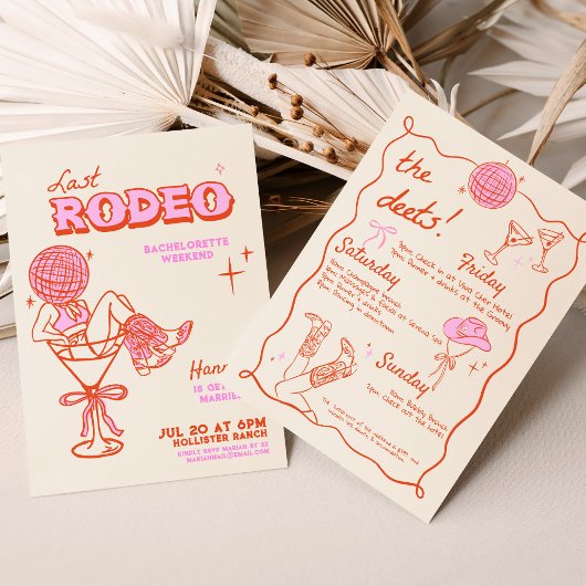 Cowgirl Bachelorette Western Beach Party 招待状