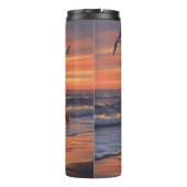 Cowgirl Beach Ride Sunset Gulls タンブラー (裏面)