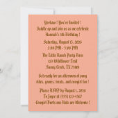 Cowgirl Birthday Invitation 招待状 (裏面)
