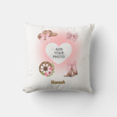 Cowgirl Birthday Throw Pillow Gift クッション (正面)