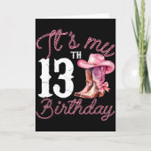 Cowgirl Boot Western Style 13th Birthday Gift For カード (正面)