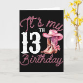 Cowgirl Boot Western Style 13th Birthday Gift For  カード (黄色い花)