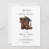 Cowgirl Boots & Graduation Cap Party 招待状 (正面)