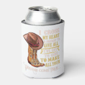 Cowgirl Boots & Hat I Cross My Heart Western Count 缶クーラー (缶正面)