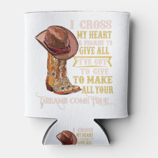 Cowgirl Boots & Hat I Cross My Heart Western Count 缶クーラー