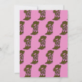 Cowgirl Boots Horse Themed Birthday Pink 招待状 (裏面)