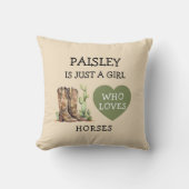 Cowgirl Boots Just a Girl who loves horses クッション (正面)