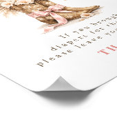 Cowgirl Boots Pink Bow Baby Shower Diaper Raffle  ポスター (角)