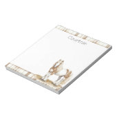 Cowgirl Brown Plaid Stripes Horse ノートパッド (回転)