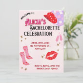 Cowgirl Chic Bachelorette Invitation 招待状 (スタンド正面)
