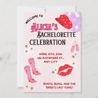Cowgirl Chic Bachelorette Invitation 招待状