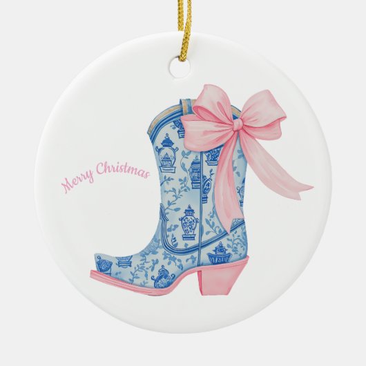 Cowgirl Christmas Ornament セラミックオーナメント (正面)