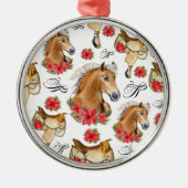 Cowgirl Christmas Ornament Keepsake メタルオーナメント (正面)