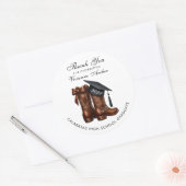 Cowgirl Country Chic Graduation ラウンドシール (封筒)