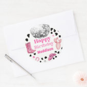 Cowgirl Disco Rodeo Shower Birthday Cupcake ラウンドシール (封筒)