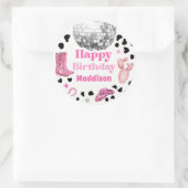 Cowgirl Disco Rodeo Shower Birthday Cupcake ラウンドシール (バッグ)