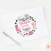 Cowgirl Disco Rodeo Shower Birthday Cupcake ラウンドシール (封筒)