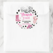 Cowgirl Disco Rodeo Shower Birthday Cupcake ラウンドシール (バッグ)