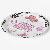 Cowgirl First Birthday – Pink Rodeo Party Supplies ペーパープレート (アングル)