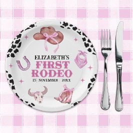 Cowgirl First Birthday – Pink Rodeo Party Supplies ペーパープレート