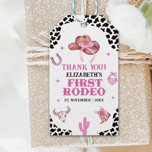Cowgirl First Rodeo Birthday – Western Style ギフトタグ