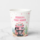 Cowgirl First Rodeo Highland Cow Kids Birthday 紙コップ (裏面)