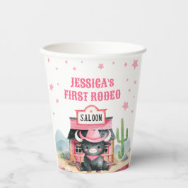 Cowgirl First Rodeo Highland Cow Kids Birthday 紙コップ