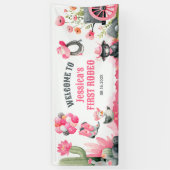 Cowgirl First Rodeo Western Birthday Party Welcome 横断幕 (縦)