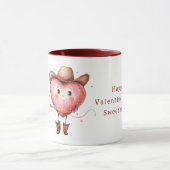 Cowgirl Hat Boots Heart Valentine's Day マグカップ (中央)