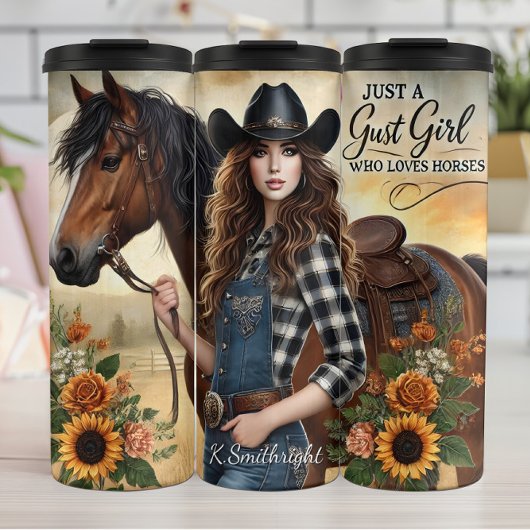 Cowgirl Horse Sunflowers Rustic Charm タンブラー
