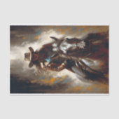 Cowgirl in Leather on Dark Horse Decoupage 薄葉紙 (正面)