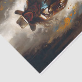 Cowgirl in Leather on Dark Horse Decoupage 薄葉紙 (詳細)