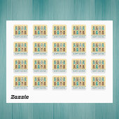 Cowgirl Leopard Print Blue Brown Easter Bunnies   スクエアシール