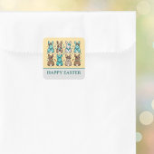 Cowgirl Leopard Print Blue Brown Easter Bunnies   スクエアシール