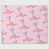 Cowgirl Martini Hand-Drawn Pink Gift ラッピングペーパー (フラット)