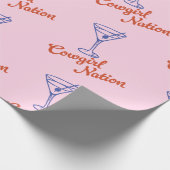 Cowgirl Martini Hand-Drawn Pink Gift ラッピングペーパー (角)