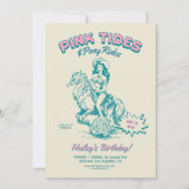 Cowgirl Mermaid Birthday Tides Pony Rides 招待状 (正面)