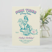 Cowgirl Mermaid Birthday Tides Pony Rides 招待状 (スタンド正面)