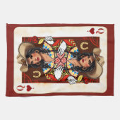 Cowgirl Midwest Queen of Hearts Card - Love Luck キッチンタオル (横)